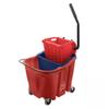 8.75 Gallon Red Polypropylene Mop Bucket Combo with Wringer and Soiled Water Insert PS12360 view 1