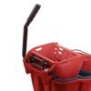 8.75 Gallon Red Polypropylene Mop Bucket Combo with Wringer and Soiled Water Insert PS12360 view 3