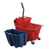 8.75 Gallon Red Polypropylene Mop Bucket Combo with Wringer and Soiled Water Insert PS12360 view 4