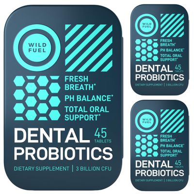 3-PACK Oral Probiotics for Teeth, Bad Breath, Gum Health - 3bn CFU K12 Lactobacillus Salivarius, Acidophilus, Casei, Dental Probiotic in a Travel Tin - 135Fresh Breath Mint Dental Probiotics Pills
