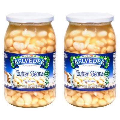 Belveder White Beans Fasola Biala (Fasola Biala 31.74oz) (31.74 Ounce (Pack of 2), Butter Beans)