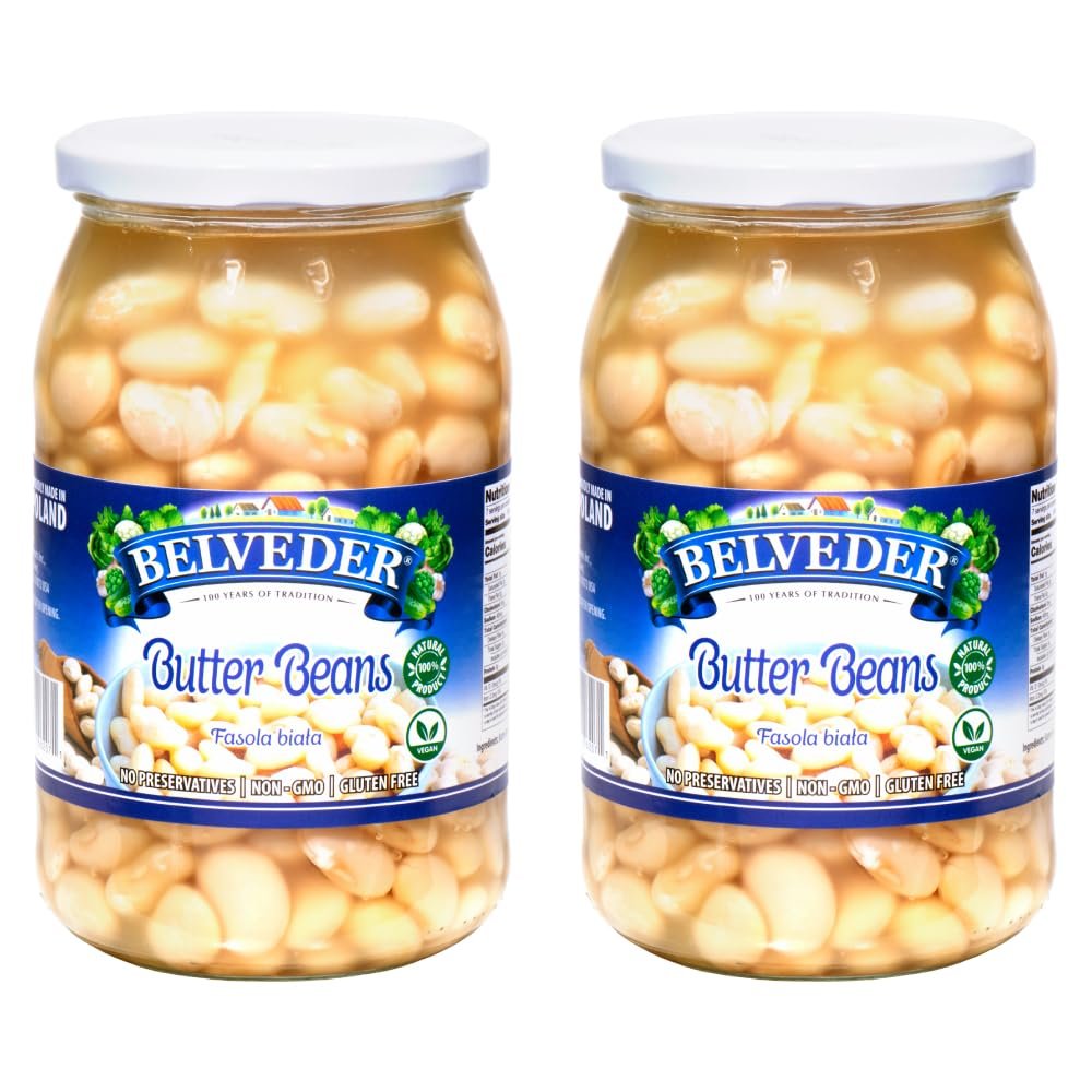 Belveder White Beans Fasola Biala (Fasola Biala 31.74oz) (31.74 Ounce (Pack of 2), Butter Beans)