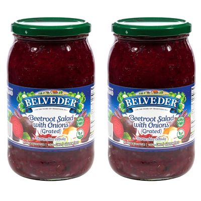 Belveder Beets 31.74 oz. Vegan, Non-GMO, Gluten-Free (31.74 Ounce (Pack of 2), Beetroot Salad with Onion (Grated))