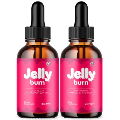 (2 Pack) Jelly Burn Drops, Official JellyBurn Drops with All Natural Ingredients, Advanced Health & Wellness Vitamin Supplement Formula Max Strength Active Lifestyle Multivitamin Support (60 Servings)