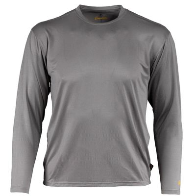 Insect Shield ElimiTick AeroFlex Long Sleeve Crew Neck Stretch Fabric Shirt (Grey, XX-Large)