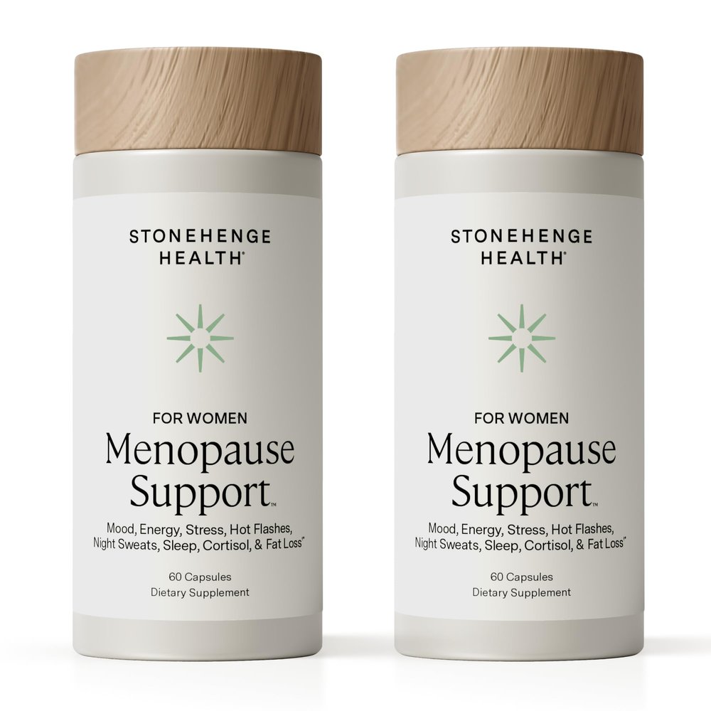 Stonehenge Health for Women Menopause Support for Peri + Menopause + Post - Mood, Energy, Stress, Hot Flashes, Night Sweats, Sleep & Cortisol, Chromax Chromium, Vitamin D3, KSM-66 Ashwagandha (2 Pack)