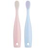 HEALEEP Toothbrush 2pcs Soft Bristle Teeth Nursing Brush with Tongue Cleaner for Babies Oral Care Red and Blue view 1