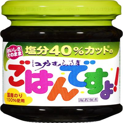 Momoya Gohan Desuyo Laver Boiled in Soy Sauce Nori no Tsukudani Seaweed Reduced Sodium 40% Less Salt Version 105g in Glass Bottle (Pack of 3), MADE IN JAPAN, Limited Stock
