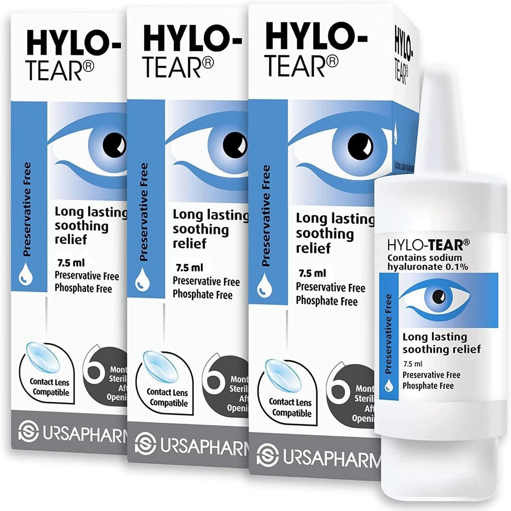 Tear Optic Drops for Treatment of Severe and Dry and Long Lasting Relief,Sodium Hyluronate 0.1% 10ml (Pack of 3)