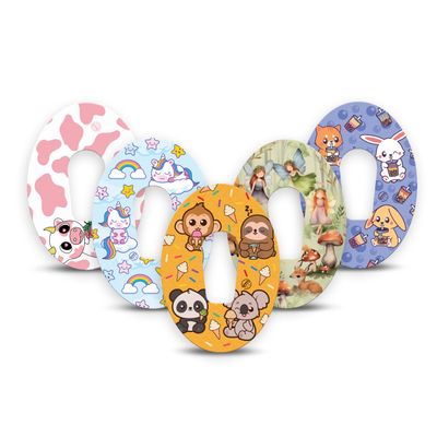 ExpressionMed - Adhesive Tapes for Dexcom G6 (5-Pack) - Waterproof, Non-Fraying, Pre-Cut CGM Sensor Tape (Unicorn Fairy Magic Variety Pack) - Made in USA