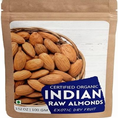 Almonds, Badam Dry fruits Crunchy & Tasty High in fiber, Immunity Booster Your Daily Diet Super Snack,1oogm.