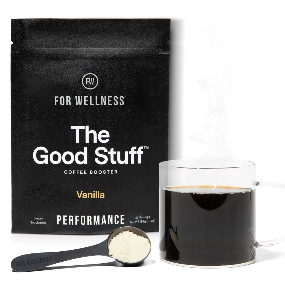 The Good Stuff | Vanilla Coffee Booster | Healthy Coffee Creamer for Focus & Energy | Keto, Non-Dairy Creamer Powder with MCT Oil, Collagen & L-Theanine | 30 Servings