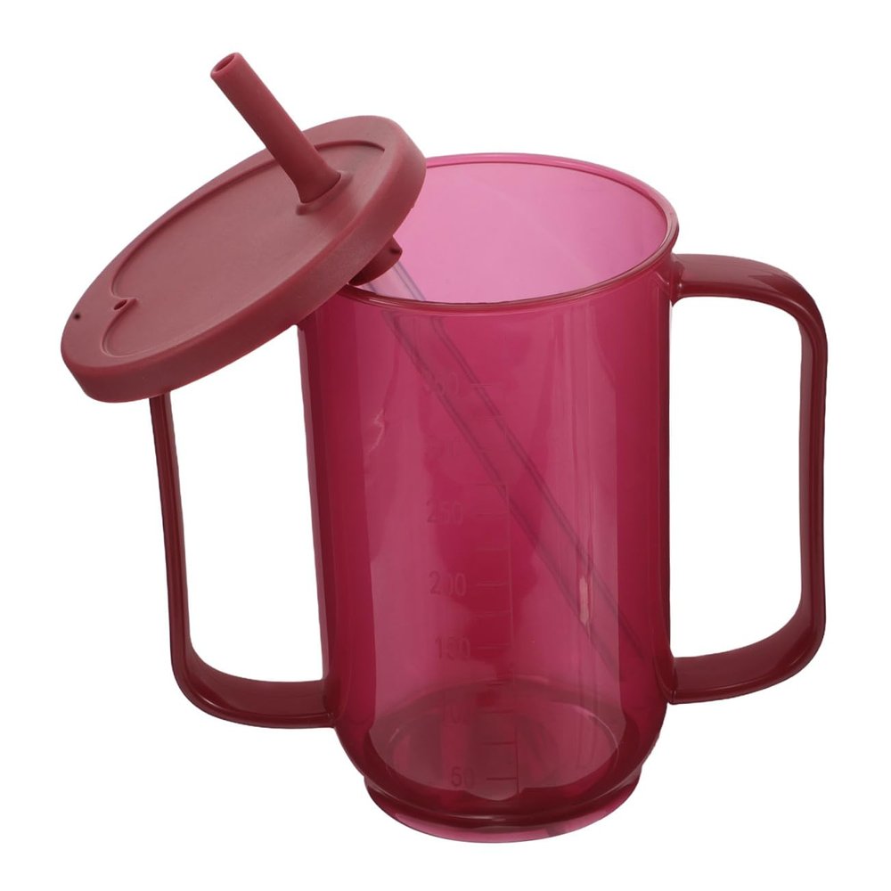 VICASKY Adaptive Nursing Mug for Elderly Bedridden Patients, Spill Proof Feeding Cup with Straw, No Spill Sippy Cup for Adults, Healthcare Drinking Aid for Disabled and Convalescent Use