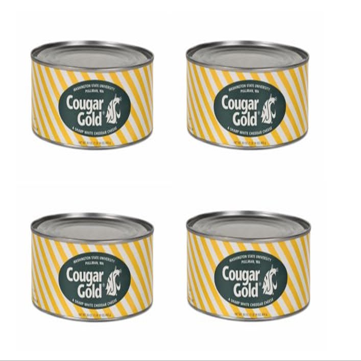 Cougar Gold Sharp White Cheddar Cheese, (Value Pack of 4) 30 oz can each, Washington State University