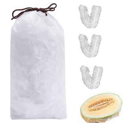 Cling Film - Elastic Mouth Fresh Storage Bags, 100 Piece Wall Mounted Food Wrap Set with Reusable Stretch Seal Design, Transparent Tight Lock Preservation Function, Ideal for Kitchen Restaurant Refrig