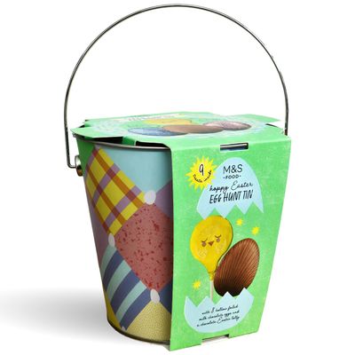 Marks & Spencer Milk Chocolate Eggs and Chocolate Easter Lolly, with Egg Hunt Bucket Tin, 160g
