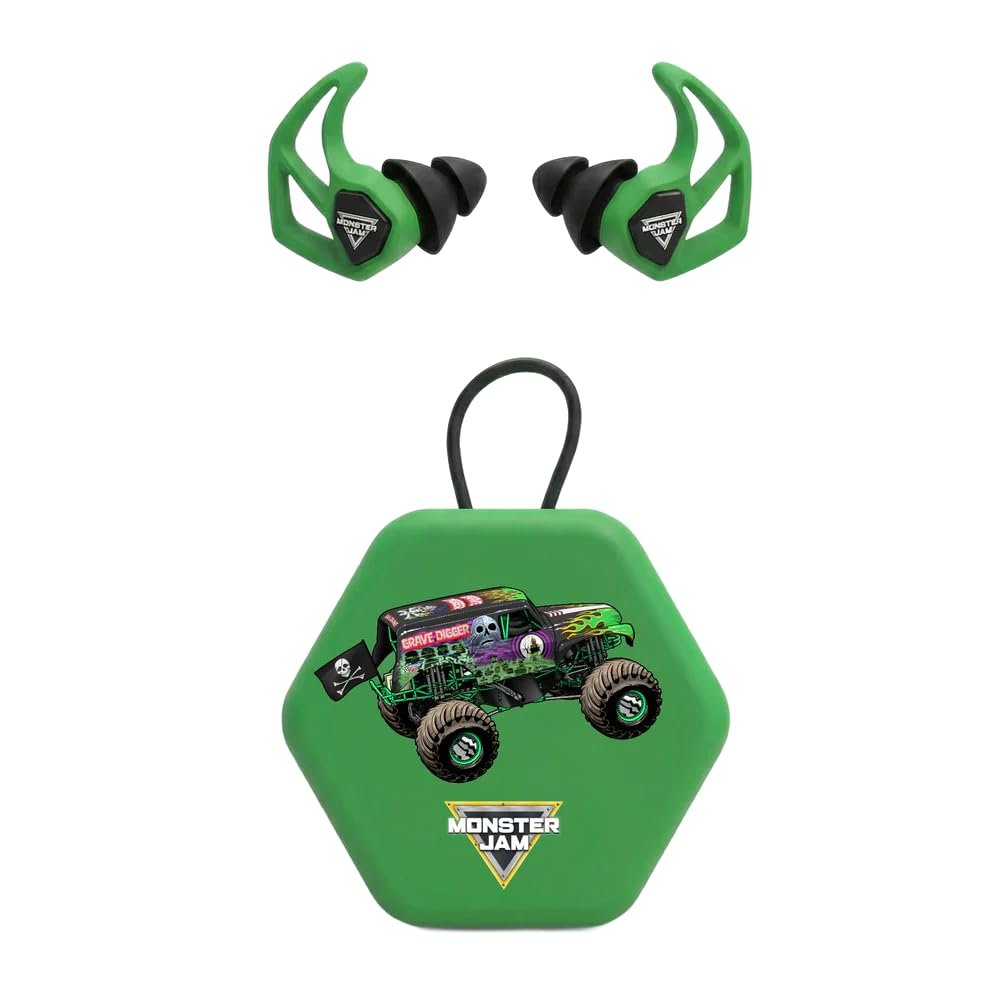 AXIL Monster JAM X30i Earplugs - X30 Grave Digger - for Concerts, Work, Sleep - Toggle Sound Control, Dual Mode Noise Ear Protection, Custom Fit Ear Plugs, Water, Sweat Resistant
