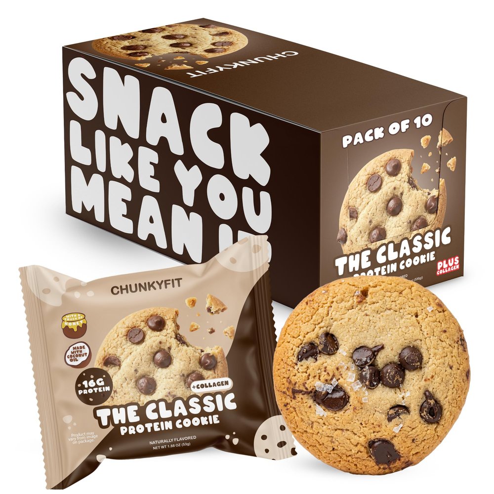 ChunkyFit Chocolate Chip Protein Cookie, 16g Protein,1.88 oz, 10 Pk