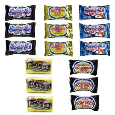 Elmer Ultimate Egg Variety Pack - 15 Total Eggs - 3 of Each - Heavenly Hash, Gold Brick, Dark Chocolate Gold Brick - Pecan Egg - Dark Chocolate Heavenly Hash