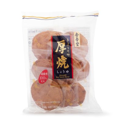 Kincodo, Atsuyaki Soy Sauce Rice Crackers, 5.96 Ounce