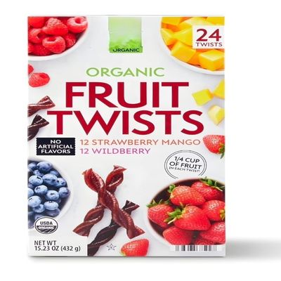 Organic Fruit Twist, Variety Pack, Wildberry and Strawberry Mango, 0.63 oz., 24 Count