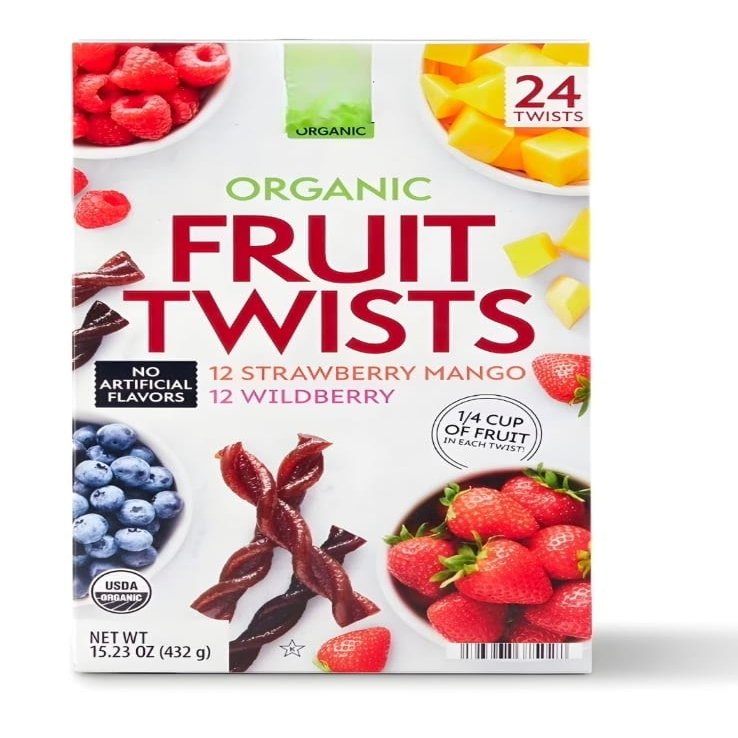 Organic Fruit Twist, Variety Pack, Wildberry and Strawberry Mango, 0.63 oz., 24 Count