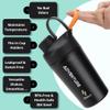 Ozizo 2 Pack Stainless Steel Insulated Protein Shaker Bottle, 20oz Leak Proof Shaker Cup for Protein Mixes with Wire Whisk Ball, Black and Blue view 2