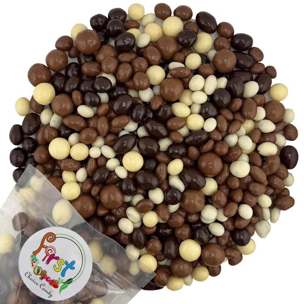 Chocolate Royale Supreme Mix Milk Chocolate Malt Balls, Dark Chocolate Almonds, Dark & White Chocolate Espresso Beans, Yogurt Raisins, Chocolate Raisins & Peanuts Gourmet Assorted Chocolate Snack Blend (1 Pound)