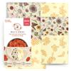 Bee's Wrap Beeswax Wraps for Food - Pack of 5 Assorted Wraps - 3 Medium & 2 Large Food Storage Bags - Meadow Magic & Honeycomb - Plastic Free Made in USA Reusable Kitchen Storage Bags view 1