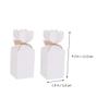 Abaodam Ribbon Candy Box 20pcs White Cardboard 5x5x6.5cm Wedding Favor Boxes Biscuit Packaging Case for Bakery Cookies Party Wrapping view 2