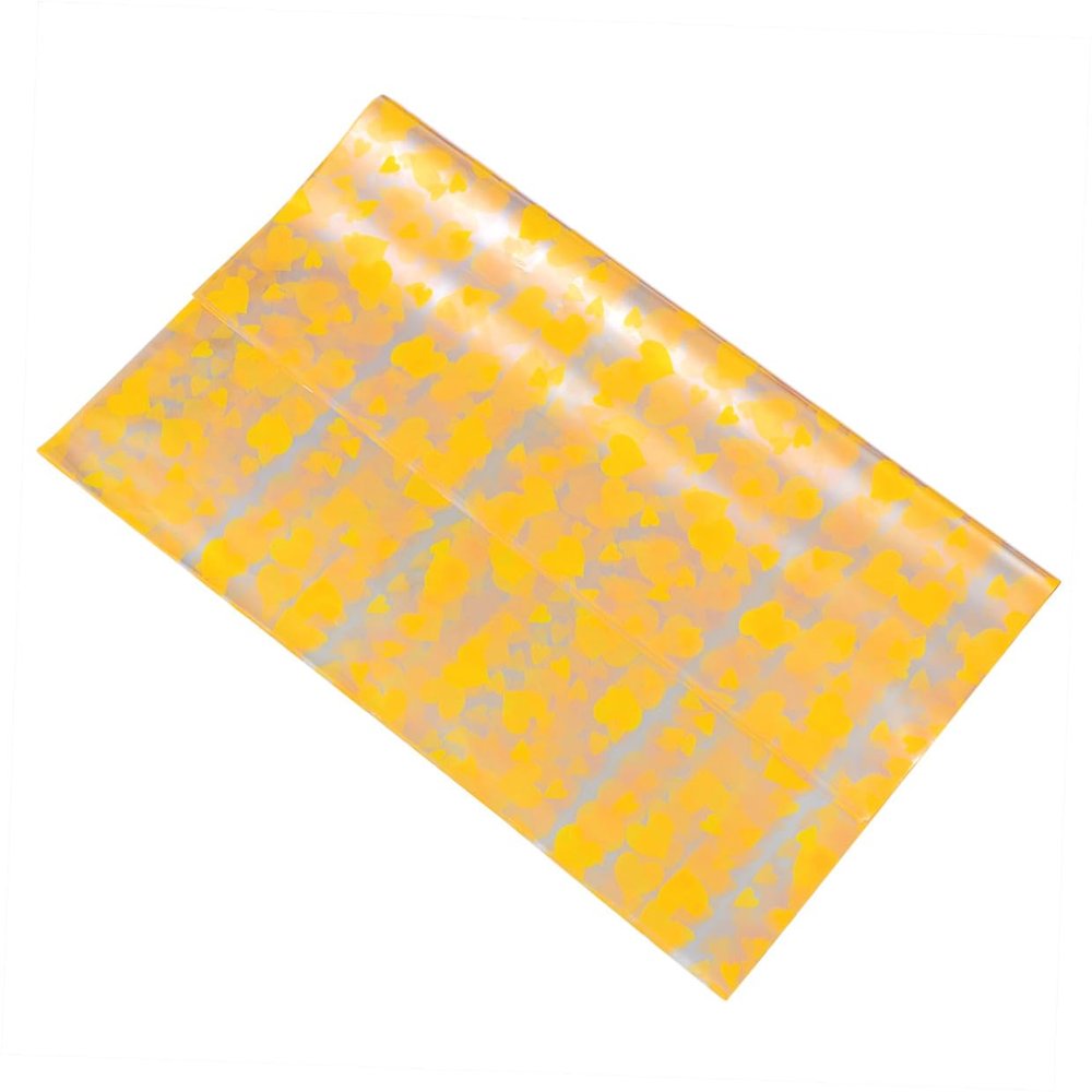 VALICLUD Yellow Heart-shaped Glassine Flower Wrapping Paper 54x54cm, Bouquet Packaging Material for Floral Arrangements and Party Favors