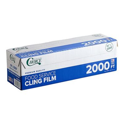 Choice Premium Quality Food Service Cling Film with Serrated Cutter, 18 Inch x 2000 Feet