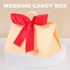 OSALADI 10 Sets Wedding Candy Boxes Party Favor Bags with Wine Red Ribbon White Triangle Packaging Boxes for Bridesmaids and Wedding Sweets view 4