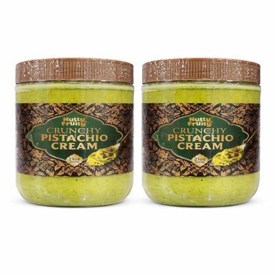 Crunchy Pistachio Cream 21 oz (600g) Each Nutty & Fruity Dubai Style Pistachio Spread with Crispy Kadayif Gourmet Pistachio Dessert Cream Pack of 2