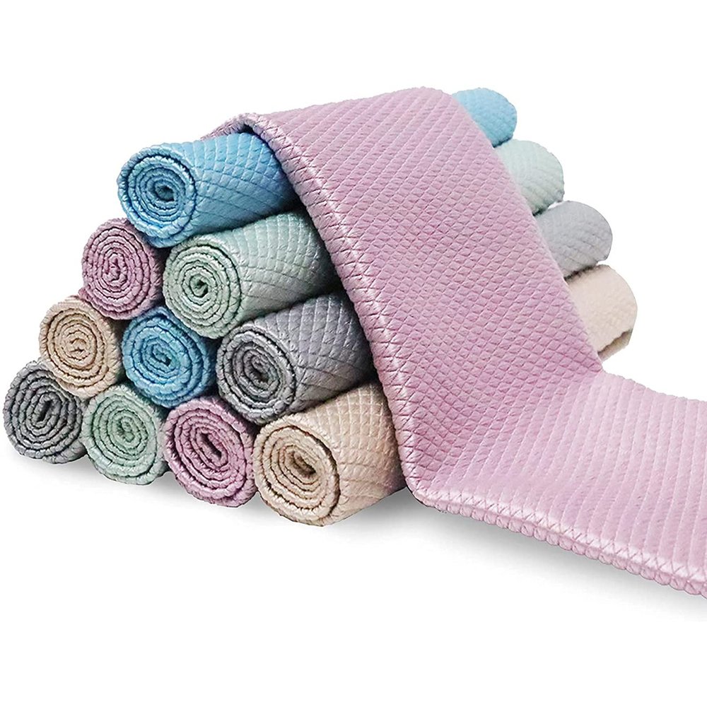 Gooddyiyukey Microfiber Cleaning Cloth, 20 Pack Absorbent Reusable Streak Free Ultra Soft Kitchen Hand Towels,Washable Quick Drying Dish Towels for Window,House,Car,Home,Kitchen,Dishes Cleaning