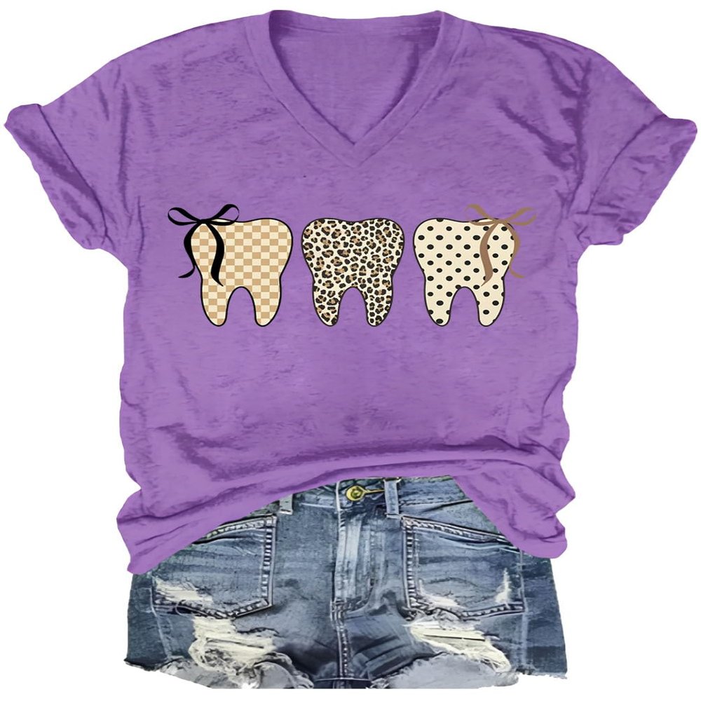 Dental Shirts for Women Dental Assistant Shirt for Women Funny Graphic T-Shirt