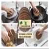 AMMUSCO Natural Coconut Fiber Scrub Pad Pack of 12 4 Inch (10cm) Extra Thick 10mm Round Coir Scouring Pads | Heavy Duty Eco-Friendly Kitchen Cleaning Scrubber | Biodegradable & Plastic-Free view 3