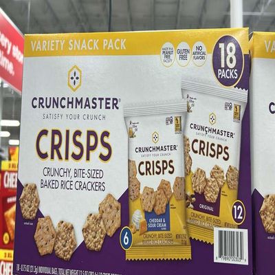Crunchmaster Crisps Variety Snack Pack, Crunchy Bite-Sized Baked Rice Crackers, Gluten Free, 18 Packs