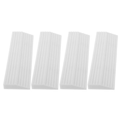 AMUSLESUR 4pcs Indoor Robot Vacuum Threshold Ramp Mats White Interlocking Doorway Ramps and Triangular Slopes