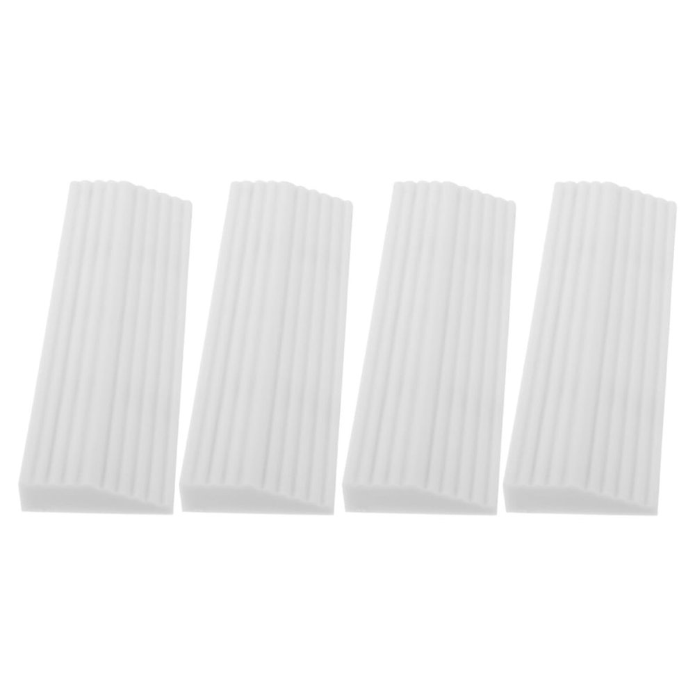AMUSLESUR 4pcs Indoor Robot Vacuum Threshold Ramp Mats White Interlocking Doorway Ramps and Triangular Slopes
