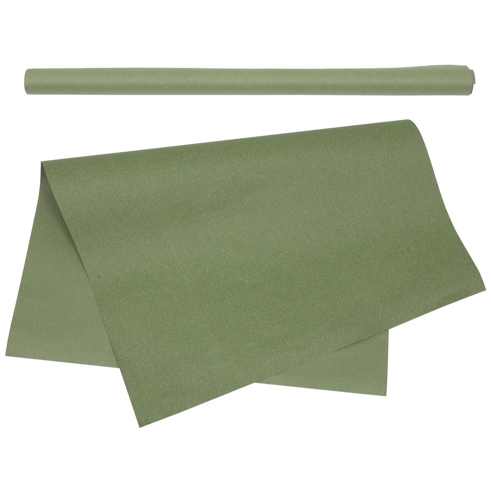 VILLFUL Tea Green Wrapping Paper Sheet for Boxes and Book Covers, Single-sided Floral Kraft Paper for Flower Bouquet Packaging and Simple Wrap