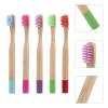 MAGICLULU s Manual Toothbrush Set 5pcs Wood Handle Soft Charcoal Bristles Wear-Resistant Teeth Brush for Travel and Daily Oral Care Random Color view 3