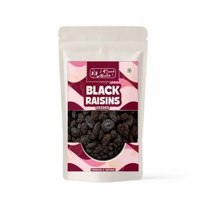 J J CRUNCH N MUNCH Premium Black Raisins (Seeded) 100% Natural Dried Fruit | Rich in Fiber & Antioxidants, Soft & Juicy Texture | Ideal for Healthy Snacking, Desserts, Baking & Daily Nutrition (900 gram)