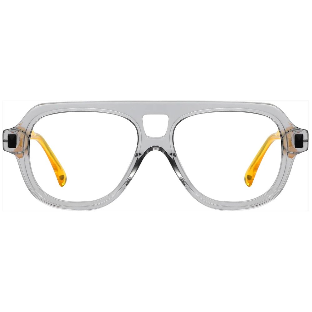 FYTOO Retro Aviator Acetate Reading Glasses - Blue Light Blocking Readers for Men Women, +0.0 to +4.0 Strengths