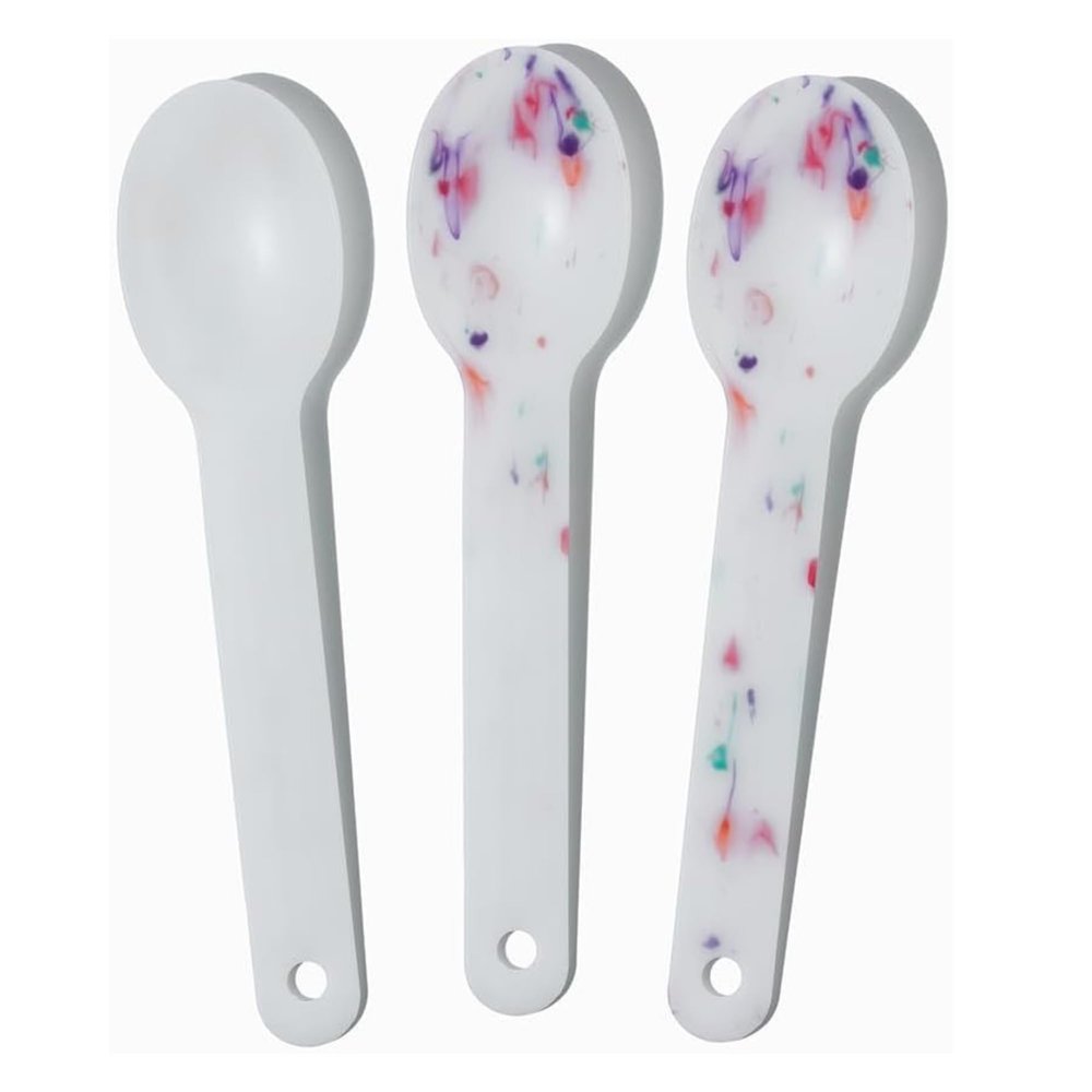 100-Count Color Changing Ice Cream Plastic Spoons White, Temperature Sensitive Disposable Dessert Spoons for Parties, Frozen Yogurt & Catering