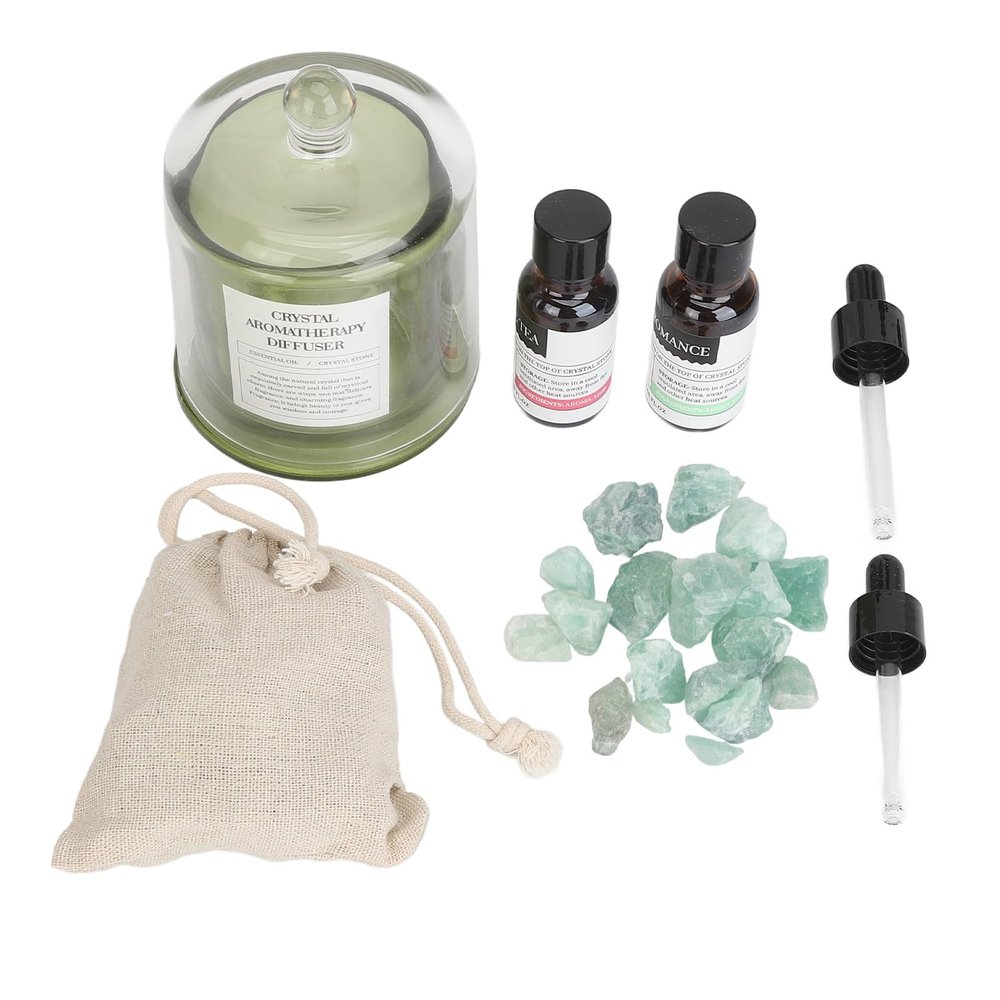 2pcs Stone Essential Oil Diffuser Gift Set, Flameless Aromatherapy Diffuser with Stone Top, Long Lasting Scent for Home Office Bedroom Bathroom Decor