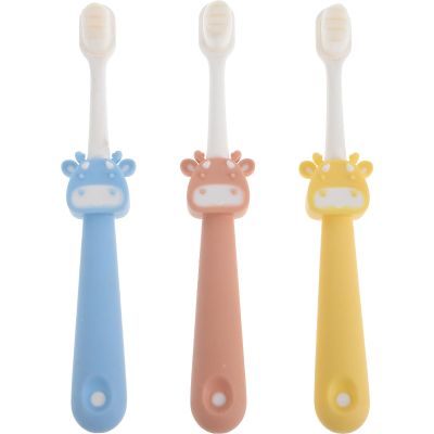 GALPADA 3pcs Soft Bristle Toothbrush Set with Cartoon Deer Design, Extra Soft Bristles for Sensitive Gums, Non-Slip Handle, Suitable for School and Travel Use
