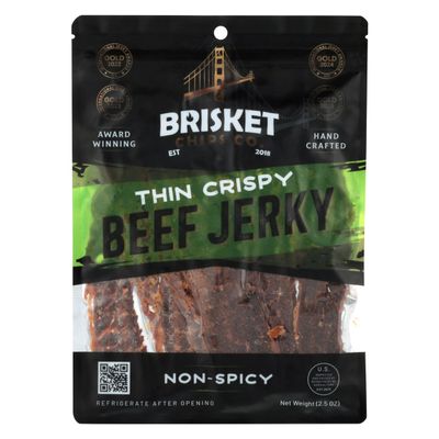 Brisket Chips Co. Non spicy Brisket Chips, Crispy, High Protein, Beef (2.5oz)