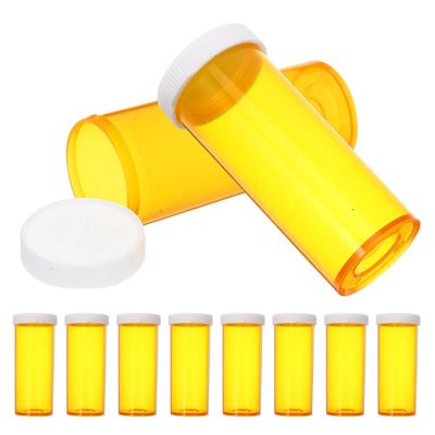 VICASKY 20pcs Small Plastic Medication Organizer Travel Pill Dispenser Bottles Portable Waterproof Containers for Dietary Supplements Storage