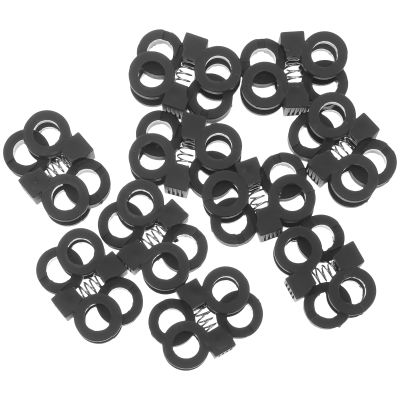 COOPHYA 10pcs Shoelace Locks Cord Locks No Tie Shoe Lace Buckle Elastic Fastener for Adults and Sneakers Black Large Size